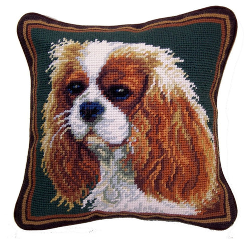 Cavalier King Charles Spaniel Dog Needlepoint Pillow 10