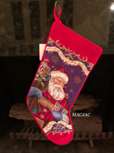 Peking Handicraft Christmas Santa Needlepoint Stocking