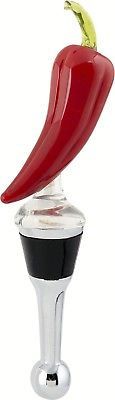 Red Chili Pepper Wine Bottle Stopper Art Glass