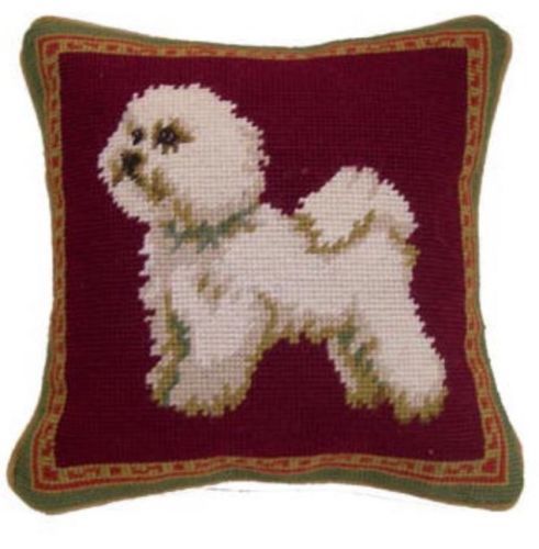 Bichon Dog Needlepoint Pillow 10