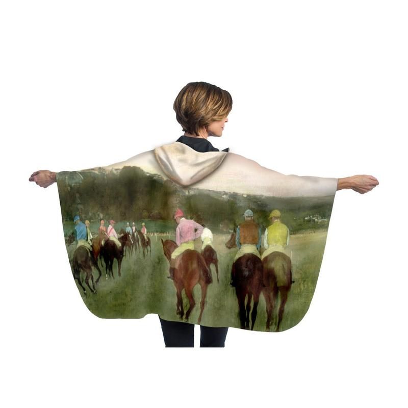 RainCaper "Racehorses at Longchamp" by Edgar Degas